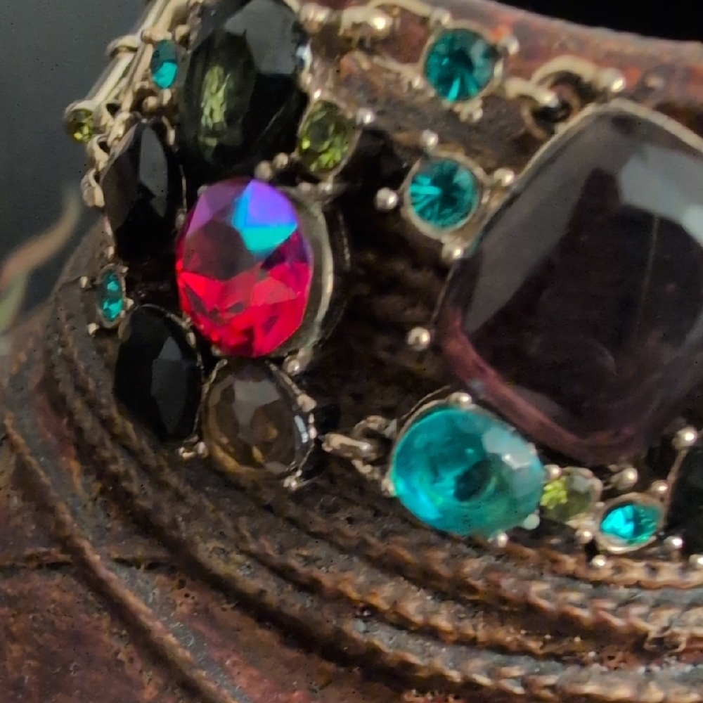 Monet Multicolor Gemstone Statement Bracelet - image 3